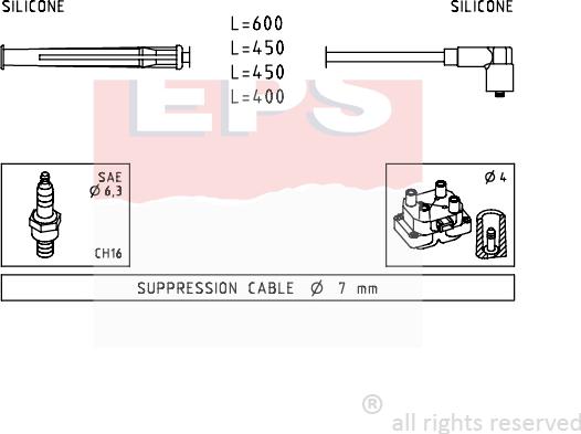 MDR EPS-1499 230 - Комплект проводов зажигания autospares.lv