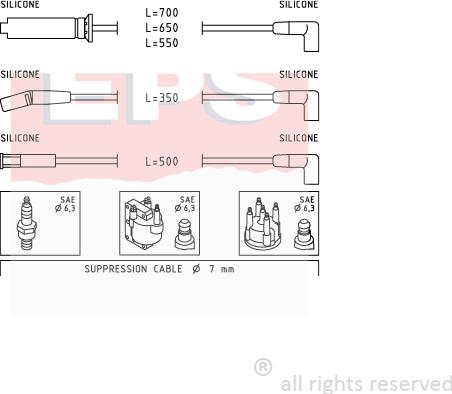 MDR EPS-1501 942 - Комплект проводов зажигания autospares.lv