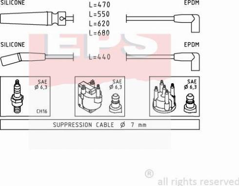 MDR EPS-1501 433 - Комплект проводов зажигания autospares.lv