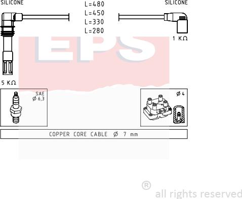 MDR EPS-1501 575 - Комплект проводов зажигания autospares.lv
