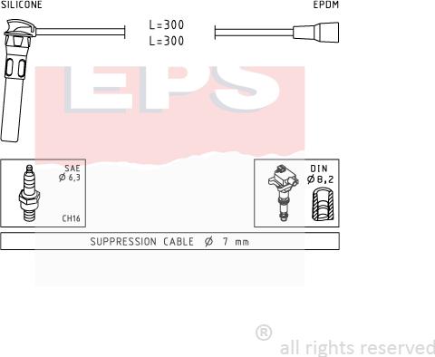 MDR EPS-1501 889 - Комплект проводов зажигания autospares.lv