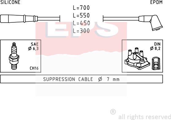 MDR EPS-1501 789 - Комплект проводов зажигания autospares.lv