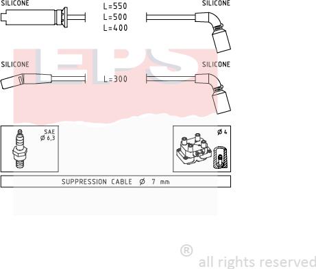 MDR EPS-1501 731 - Комплект проводов зажигания autospares.lv