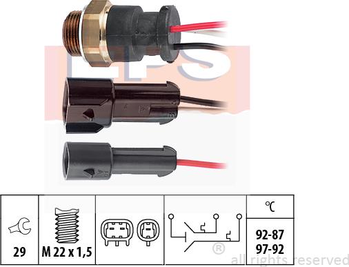 MDR EPS-1850 610 - Термовыключатель, вентилятор радиатора / кондиционера autospares.lv