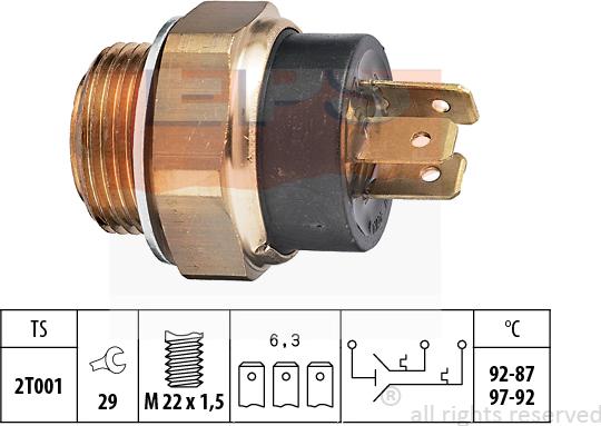 MDR EPS-1850 612 - Термовыключатель, вентилятор радиатора / кондиционера autospares.lv