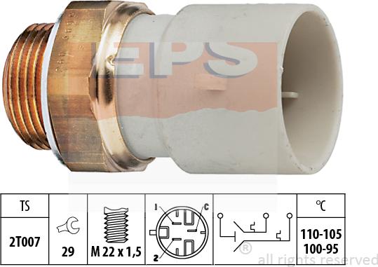 MDR EPS-1850 689 - Термовыключатель, вентилятор радиатора / кондиционера autospares.lv