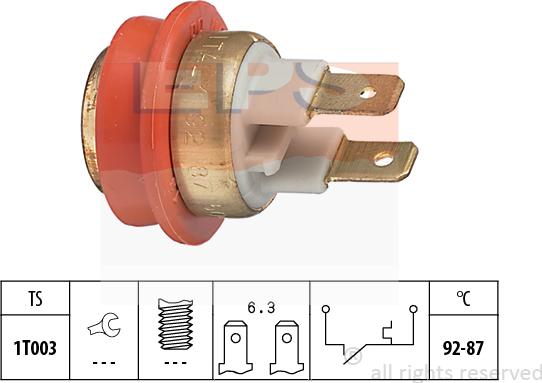 MDR EPS-1850 042 - Термовыключатель, вентилятор радиатора / кондиционера autospares.lv