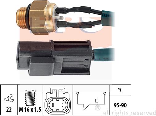 MDR EPS-1850 055 - Термовыключатель, вентилятор радиатора / кондиционера autospares.lv