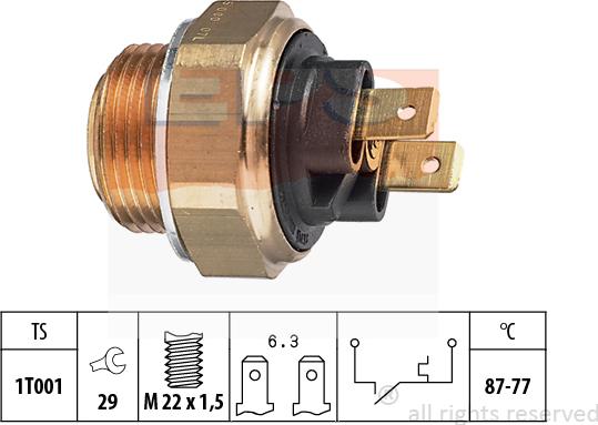 MDR EPS-1850 007 - Термовыключатель, вентилятор радиатора / кондиционера autospares.lv