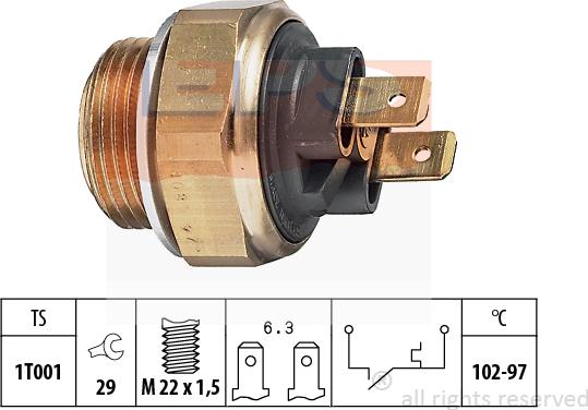 MDR EPS-1850 013 - Термовыключатель, вентилятор радиатора / кондиционера autospares.lv