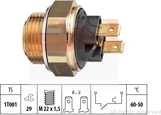 MDR EPS-1850 034 - Термовыключатель, вентилятор радиатора / кондиционера autospares.lv