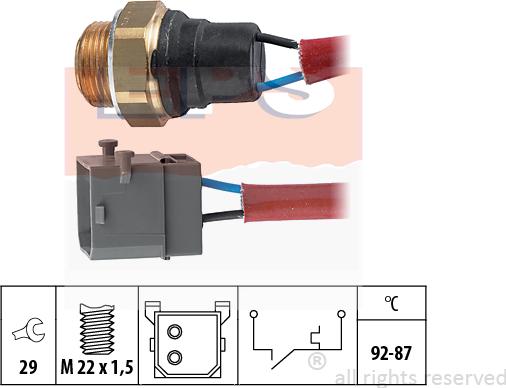 MDR EPS-1850 144 - Термовыключатель, вентилятор радиатора / кондиционера autospares.lv