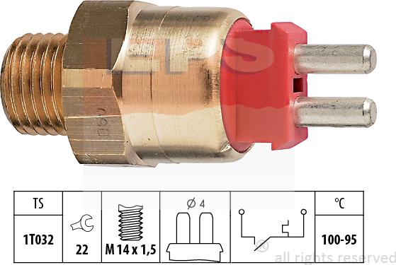 MDR EPS-1850 169 - Термовыключатель, вентилятор радиатора / кондиционера autospares.lv