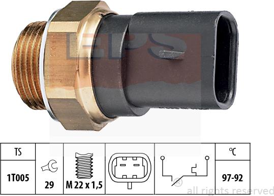 MDR EPS-1850 103 - Термовыключатель, вентилятор радиатора / кондиционера autospares.lv