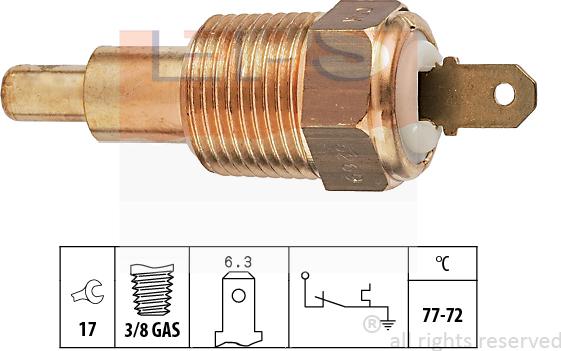 MDR EPS-1850 269 - Термовыключатель, вентилятор радиатора / кондиционера autospares.lv