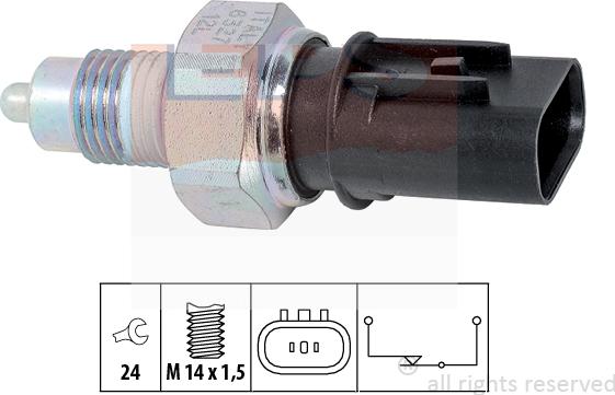 MDR EPS-1860 327 - Датчик, переключатель, фара заднего хода autospares.lv