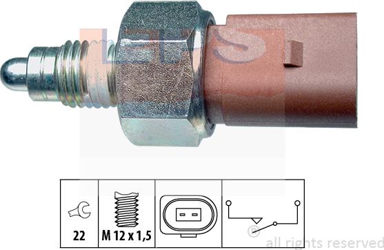 MDR EPS-1860 266 - Датчик, переключатель, фара заднего хода autospares.lv