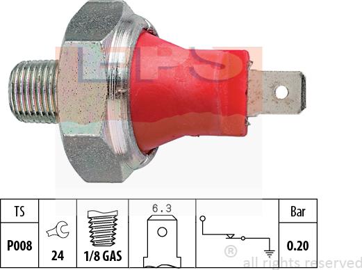 MDR EPS-1800 035 - Датчик, давление масла autospares.lv