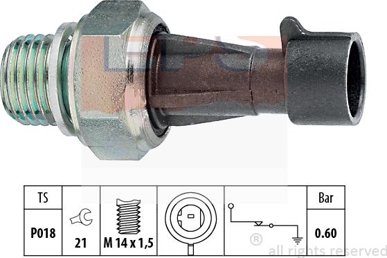 MDR EPS-1800 129 - Датчик, давление масла autospares.lv