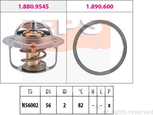 MDR EPS-1880 954 - Термостат охлаждающей жидкости / корпус autospares.lv