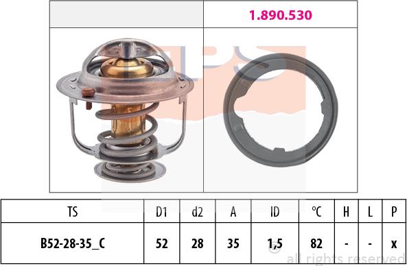 MDR EPS-1880 493 - Термостат охлаждающей жидкости / корпус autospares.lv