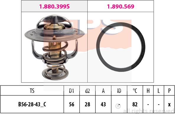 MDR EPS-1880 444 - Термостат охлаждающей жидкости / корпус autospares.lv