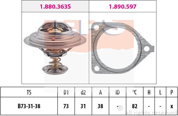 MDR EPS-1880 441 - Термостат охлаждающей жидкости / корпус autospares.lv