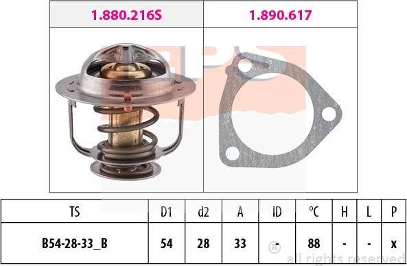 MDR EPS-1880 453 - Термостат охлаждающей жидкости / корпус autospares.lv