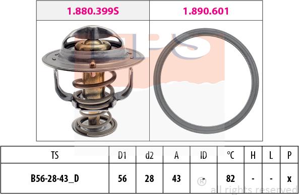 MDR EPS-1880 404 - Термостат охлаждающей жидкости / корпус autospares.lv