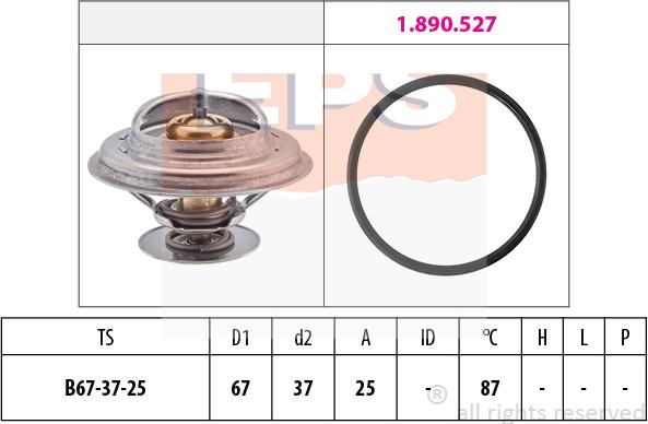 MDR EPS-1880 552 - Термостат охлаждающей жидкости / корпус autospares.lv