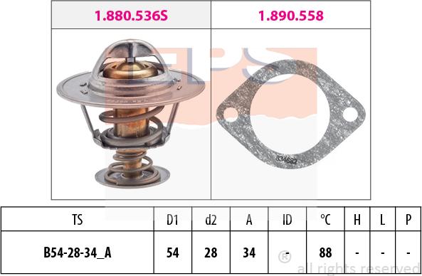 MDR EPS-1880 536 - Термостат охлаждающей жидкости / корпус autospares.lv