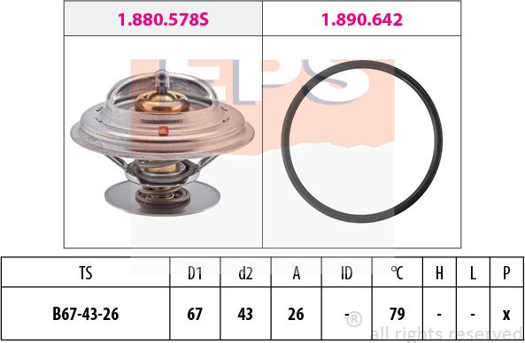 MDR EPS-1880 578 - Термостат охлаждающей жидкости / корпус autospares.lv