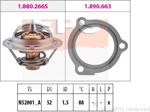 MDR EPS-1880 647 - Термостат охлаждающей жидкости / корпус autospares.lv