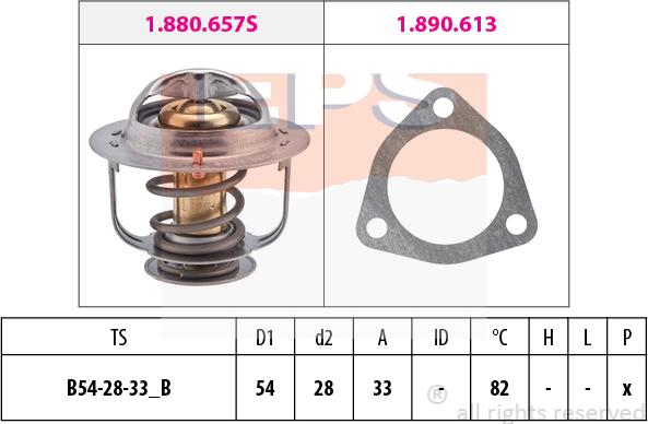 MDR EPS-1880 637 - Термостат охлаждающей жидкости / корпус autospares.lv