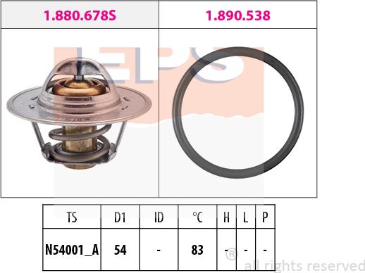 MDR EPS-1880 678 - Термостат охлаждающей жидкости / корпус autospares.lv