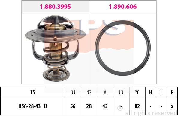 MDR EPS-1880 848 - Термостат охлаждающей жидкости / корпус autospares.lv