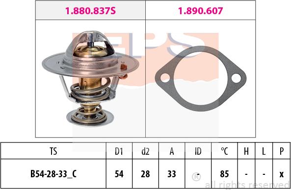 MDR EPS-1880 838 - Термостат охлаждающей жидкости / корпус autospares.lv