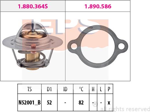 MDR EPS-1880 367 - Термостат охлаждающей жидкости / корпус autospares.lv