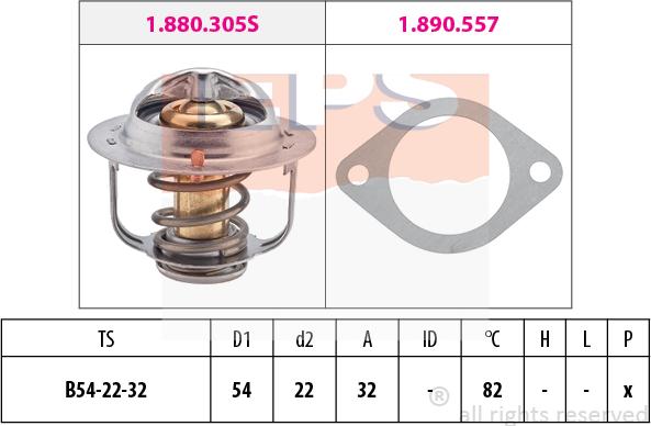 MDR EPS-1880 305 - Термостат охлаждающей жидкости / корпус autospares.lv