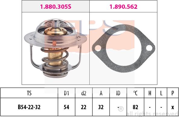 MDR EPS-1880 306 - Термостат охлаждающей жидкости / корпус autospares.lv