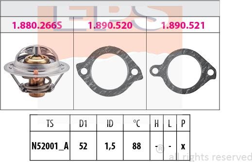 MDR EPS-1880 384 - Термостат охлаждающей жидкости / корпус autospares.lv