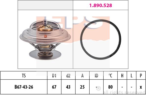 MDR EPS-1880 333 - Термостат охлаждающей жидкости / корпус autospares.lv