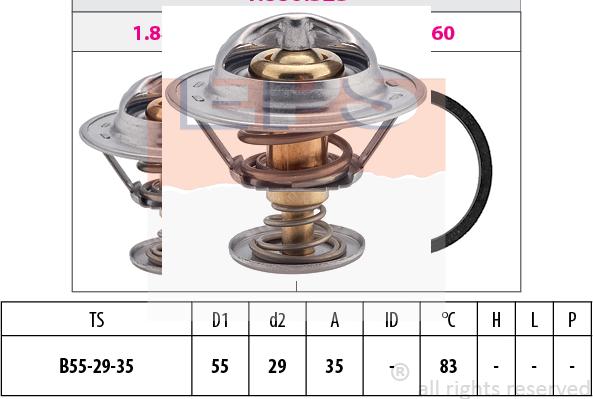 MDR EPS-1880 323S - Термостат охлаждающей жидкости / корпус autospares.lv