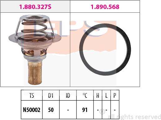 MDR EPS-1880 327 - Термостат охлаждающей жидкости / корпус autospares.lv