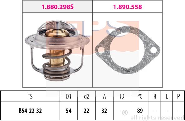 MDR EPS-1880 298 - Термостат охлаждающей жидкости / корпус autospares.lv