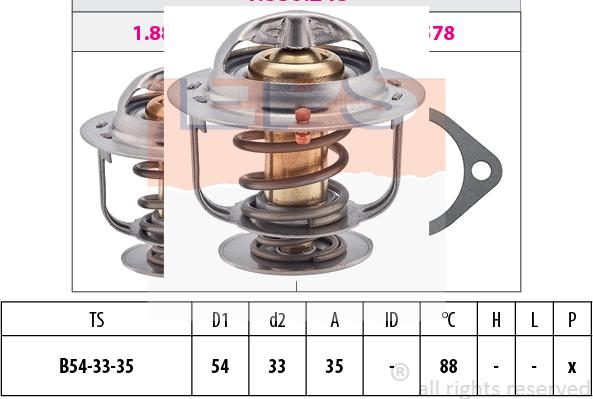 MDR EPS-1880 248S - Термостат охлаждающей жидкости / корпус autospares.lv