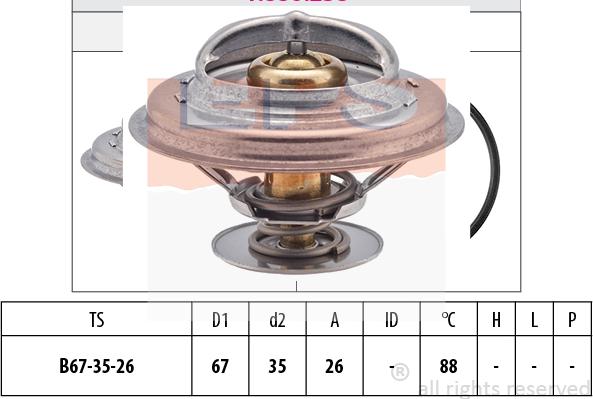 MDR EPS-1880 258S - Термостат охлаждающей жидкости / корпус autospares.lv