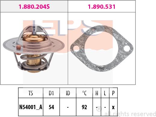 MDR EPS-1880 204 - Термостат охлаждающей жидкости / корпус autospares.lv