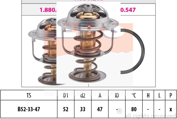 MDR EPS-1880 205S - Термостат охлаждающей жидкости / корпус autospares.lv