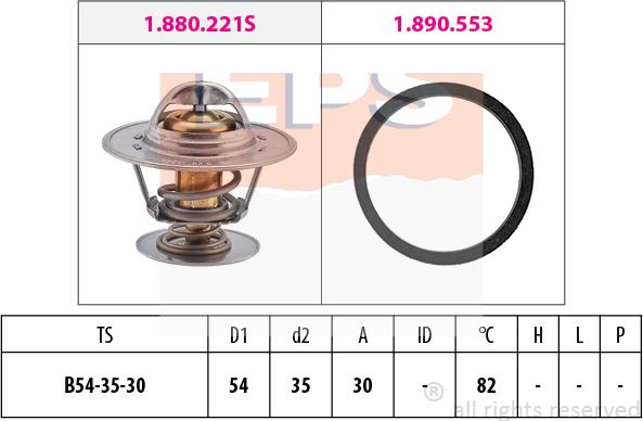 MDR EPS-1880 221 - Термостат охлаждающей жидкости / корпус autospares.lv